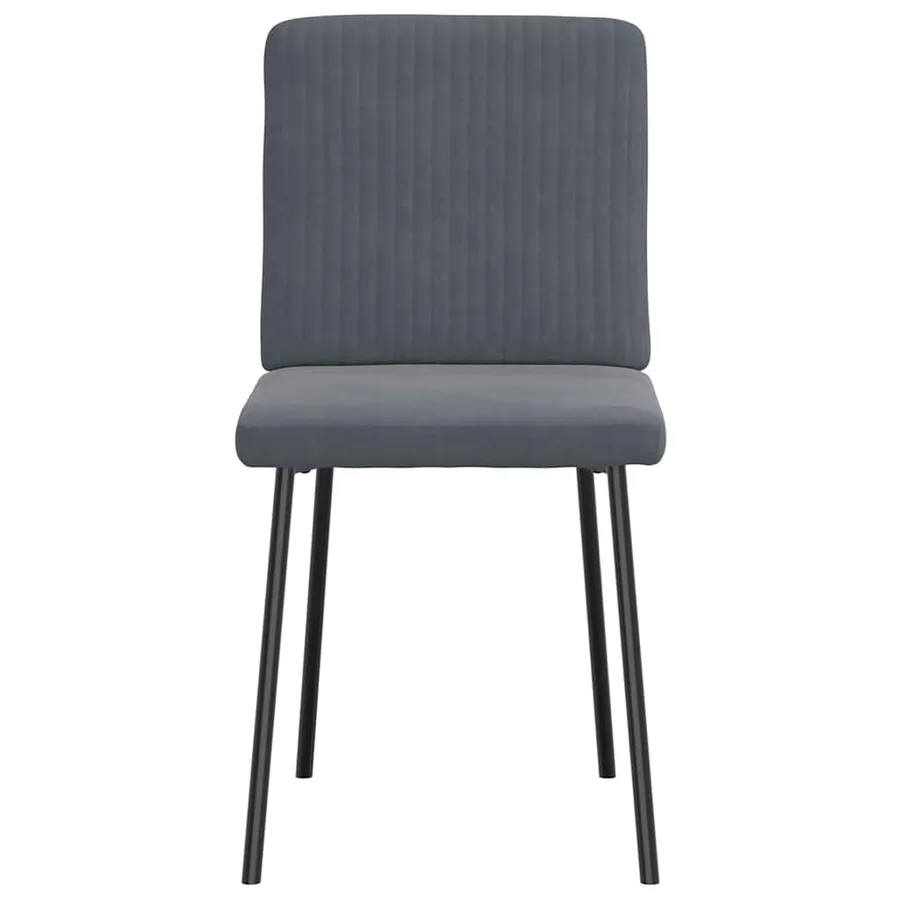 Chaises à manger lot de 2 Gris foncé Velours - 4