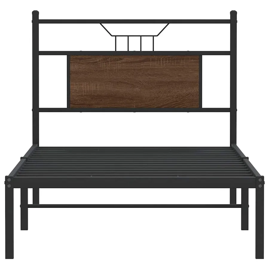 Cadre de lit sans matelas chêne marron 75x190cm bois ingénierie - 6