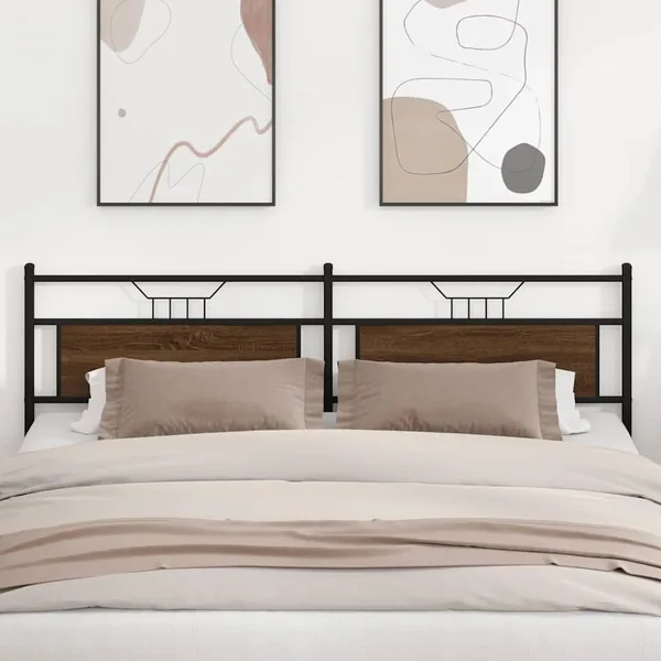 Tête de lit de remplacement chêne marron 193 cm bois d'ingénierie et acier