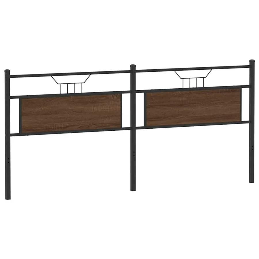 Tête de lit de remplacement chêne marron 193 cm bois d'ingénierie et acier - 2
