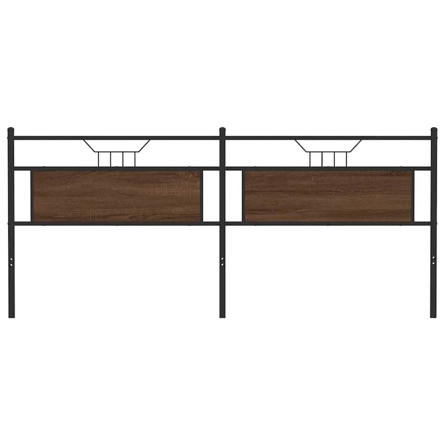 Tête de lit de remplacement chêne marron 193 cm bois d'ingénierie et acier - 4