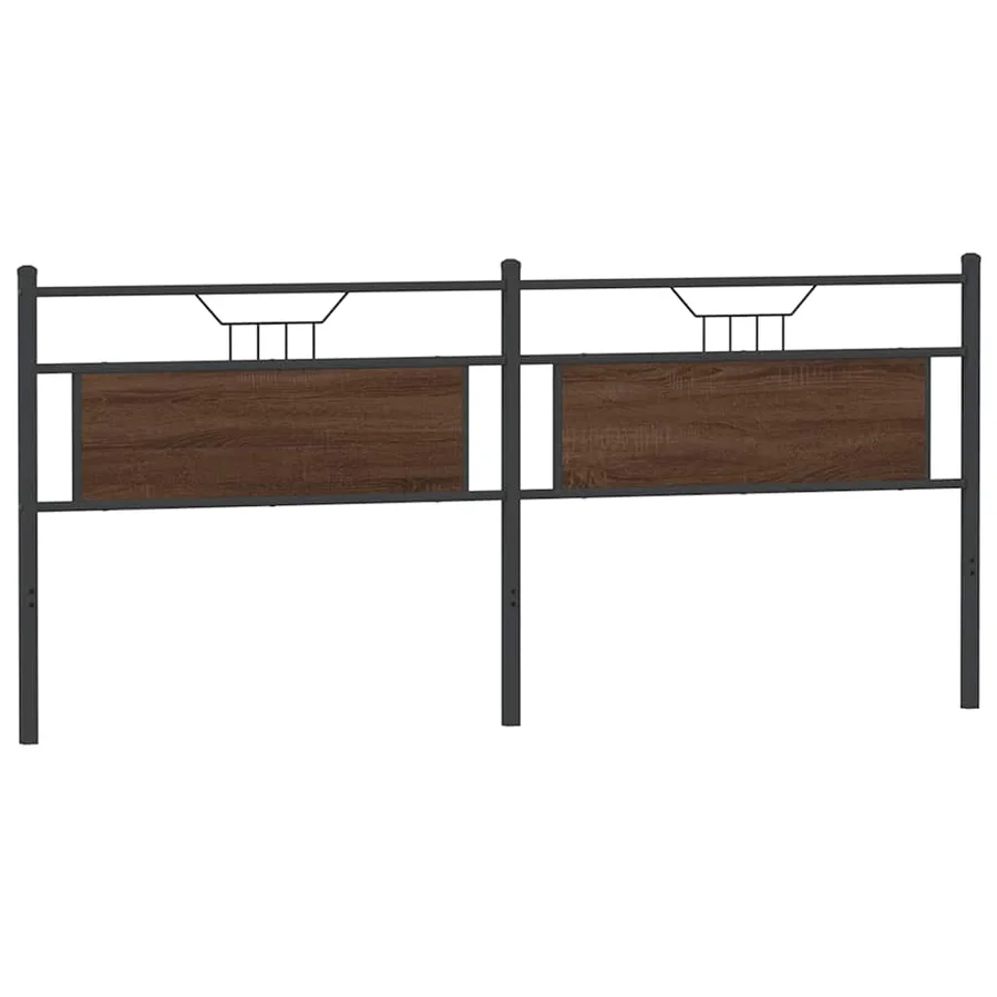 Tête de lit de remplacement chêne marron 193 cm bois d'ingénierie et acier - 6
