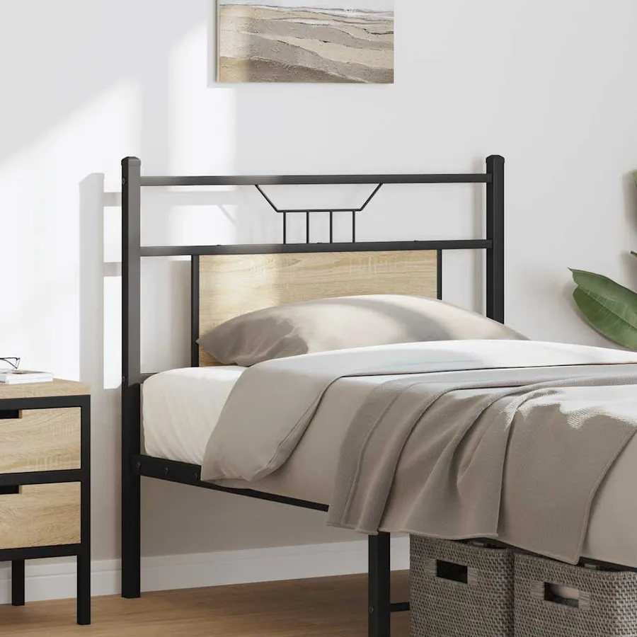 Tête de lit de remplacement chêne sonoma 80 cm bois d'ingénierie et acier - 3