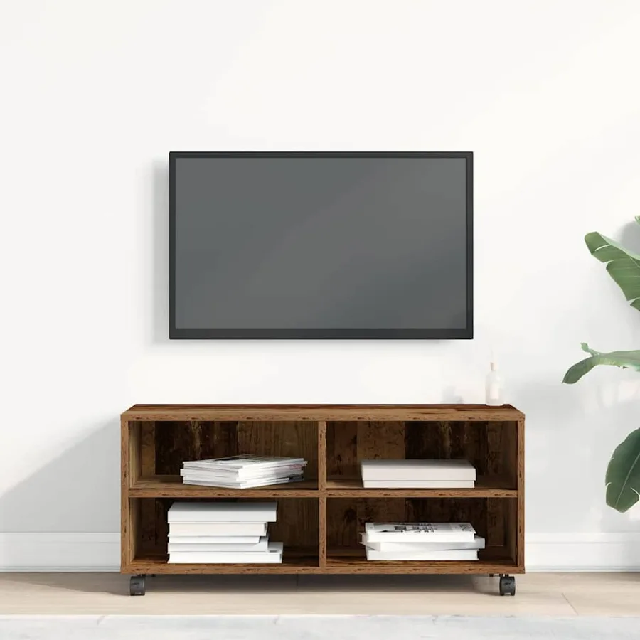 Meuble TV Marron 90 x 35 x 40,5 cm Bois d'ingénierie - 4