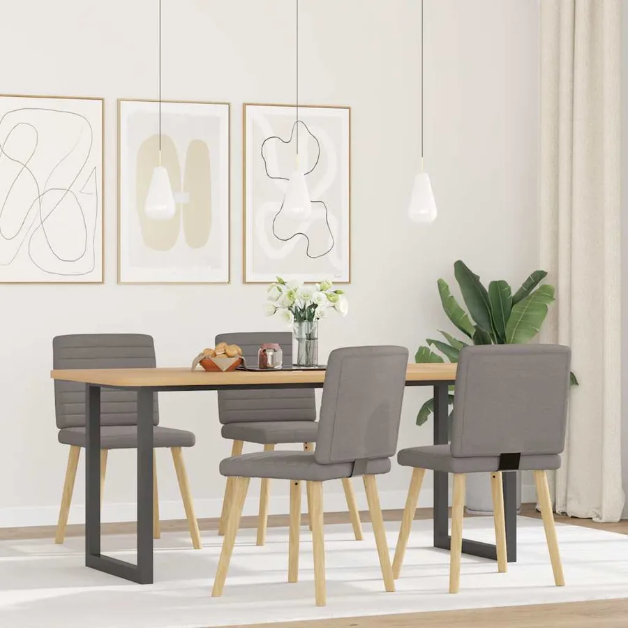 Chaises à manger lot de 4 taupe tissu - 2
