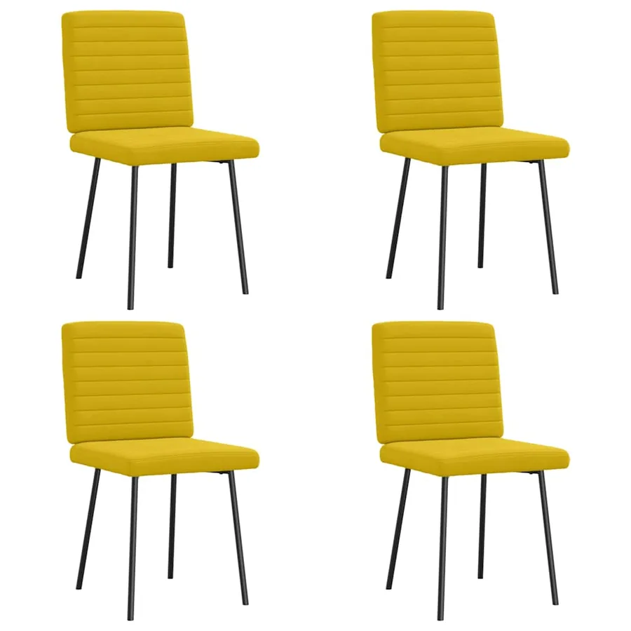 Chaises à manger lot de 4 jaune velours