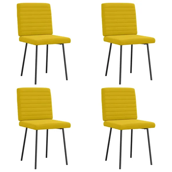 Chaises à manger lot de 4 jaune velours