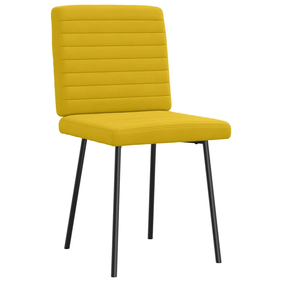 Chaises à manger lot de 4 jaune velours - 3