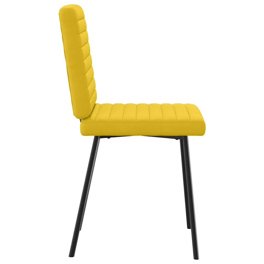 Chaises à manger lot de 6 jaune velours - 5