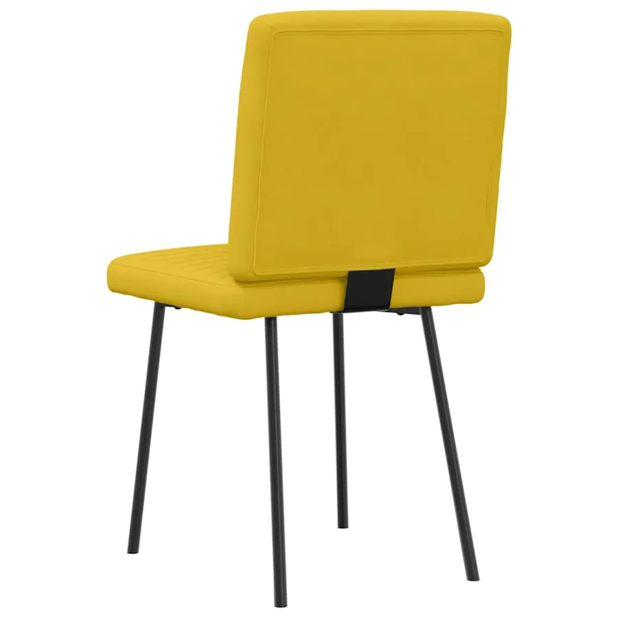 Chaises à manger lot de 6 jaune velours - 6