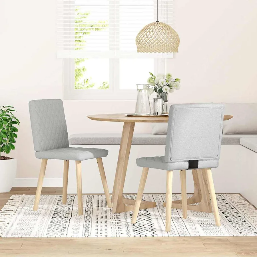 Chaises à manger lot de 2 gris nuage tissu
