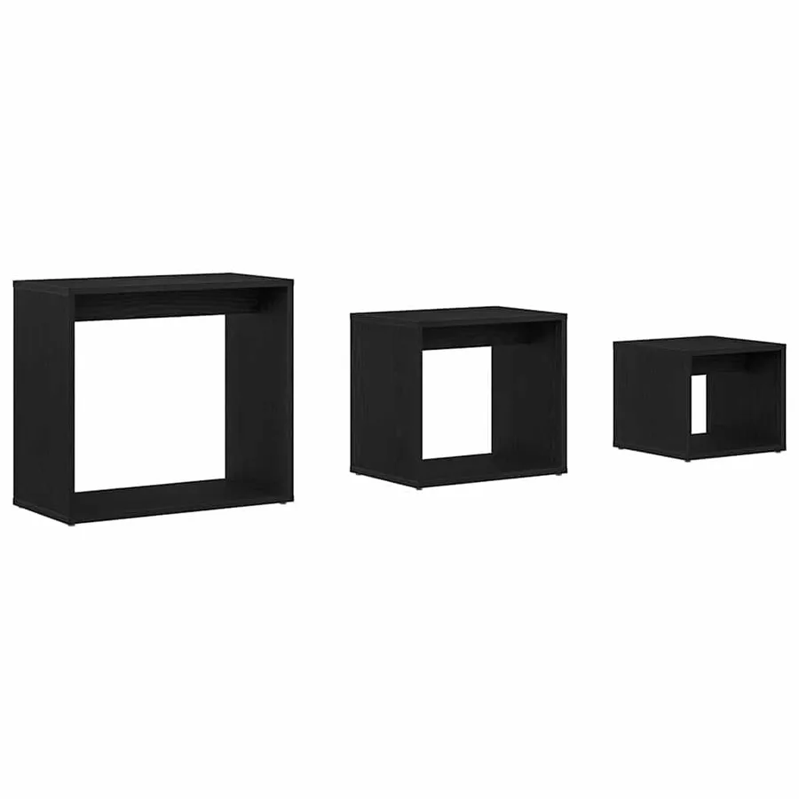 Table Gigogne 3 pcs Chêne noir Bois d'ingénierie - 6