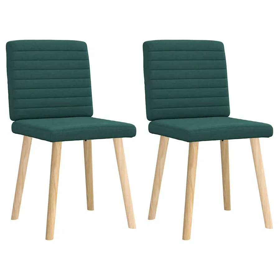 Chaises à manger lot de 2 vert foncé tissu - 2