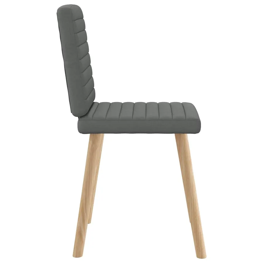 Chaises à manger lot de 4 gris foncé tissu - 5