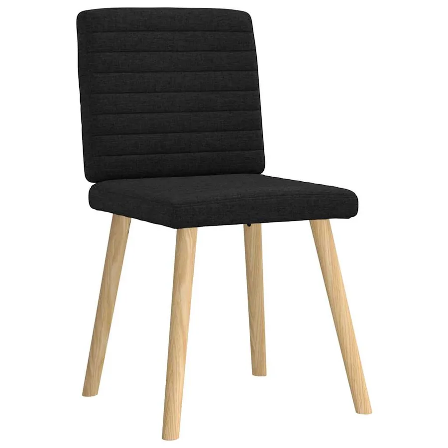 Chaises à manger lot de 6 noir tissu - 3