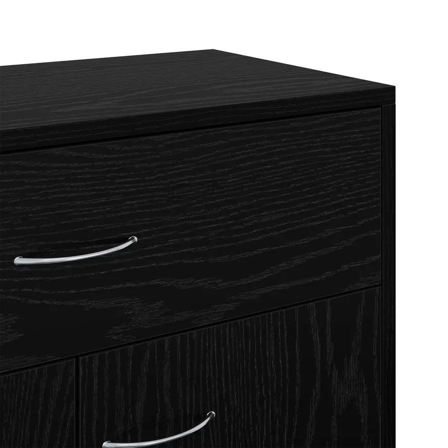Buffet avec tiroir Chêne noir 60 x 30 x 75 cm Bois d'ingénierie - 10