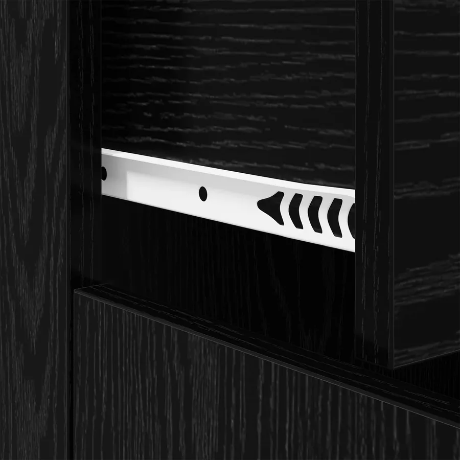 Buffet avec tiroir Chêne noir 60 x 30 x 75 cm Bois d'ingénierie - 11