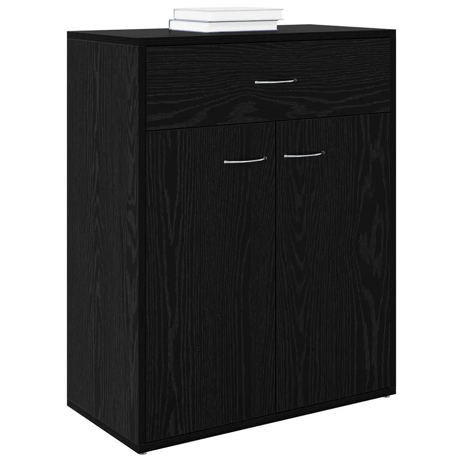 Buffet avec tiroir Chêne noir 60 x 30 x 75 cm Bois d'ingénierie - 3
