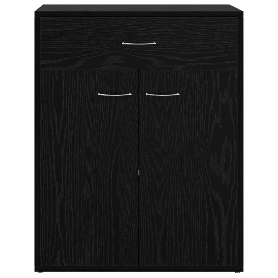 Buffet avec tiroir Chêne noir 60 x 30 x 75 cm Bois d'ingénierie - 6