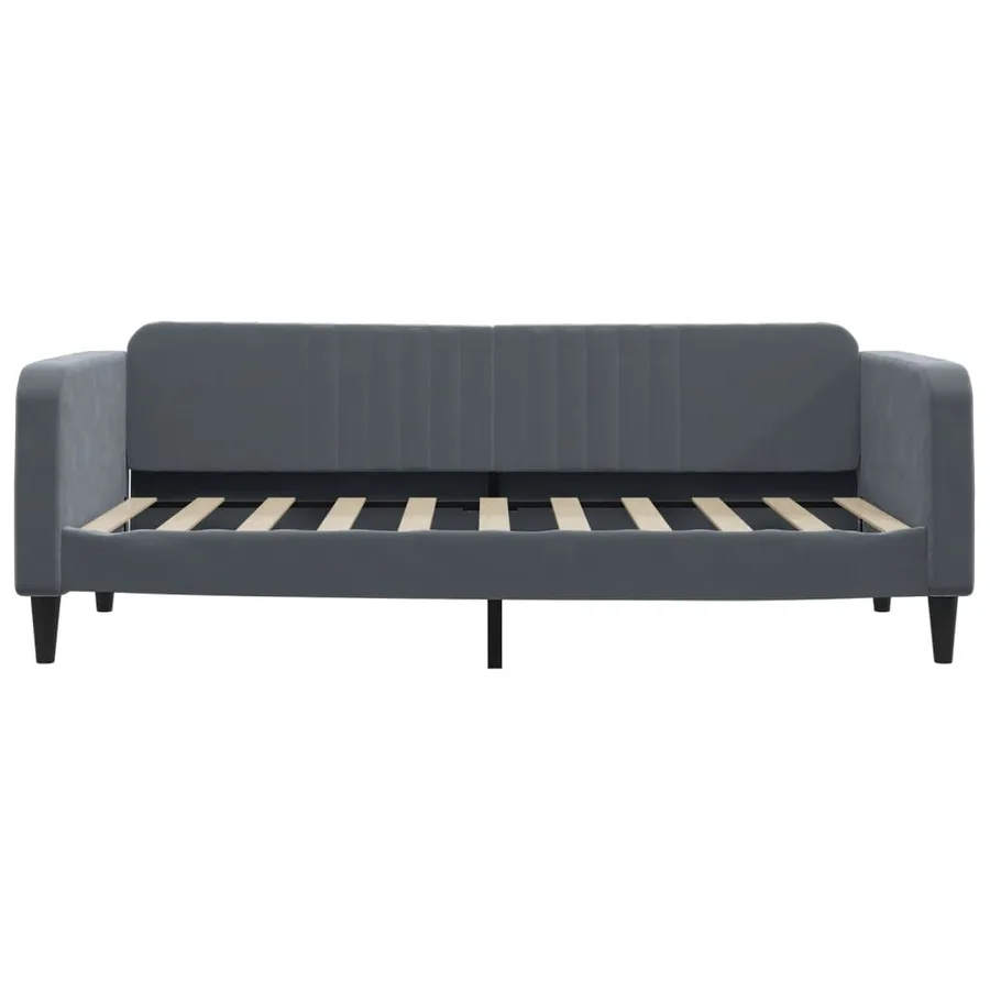 Lit de jour avec matelas gris foncé 90x190 cm velours - 4