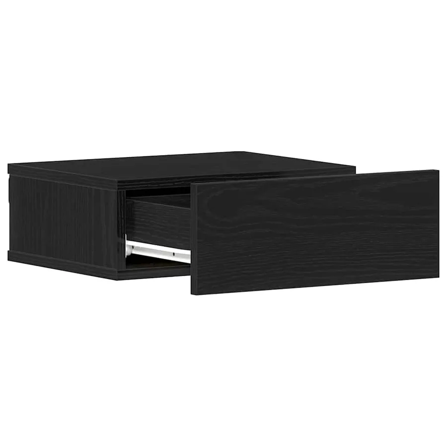 Tables de chevet flottantes lot de 2 chêne noir 40 x 32 x 15 cm bois d'ingénierie - 6