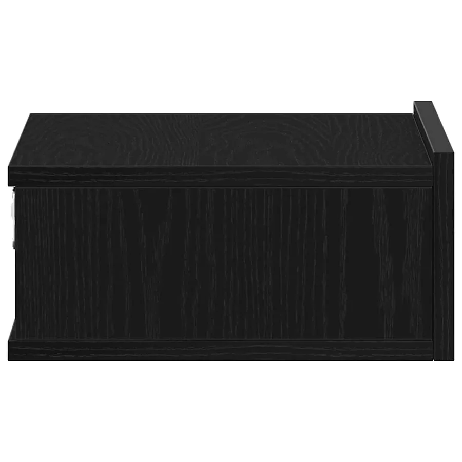 Tables de chevet flottantes lot de 2 chêne noir 40 x 32 x 15 cm bois d'ingénierie - 8