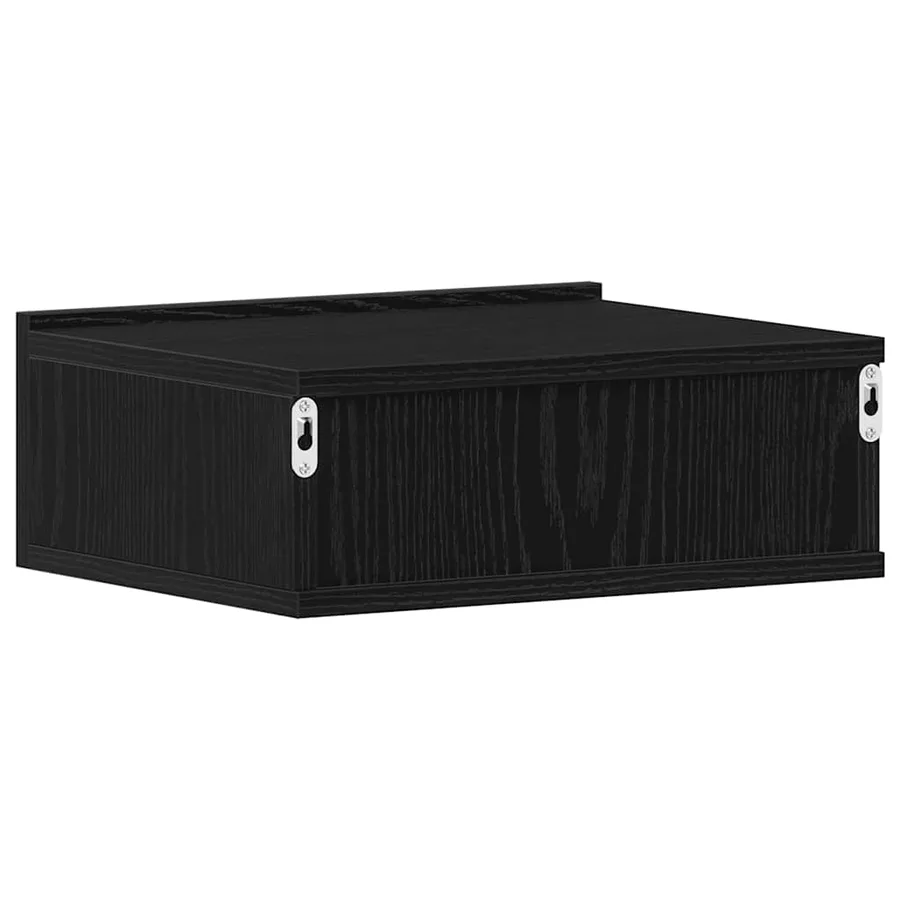 Tables de chevet flottantes lot de 2 chêne noir 40 x 32 x 15 cm bois d'ingénierie - 9