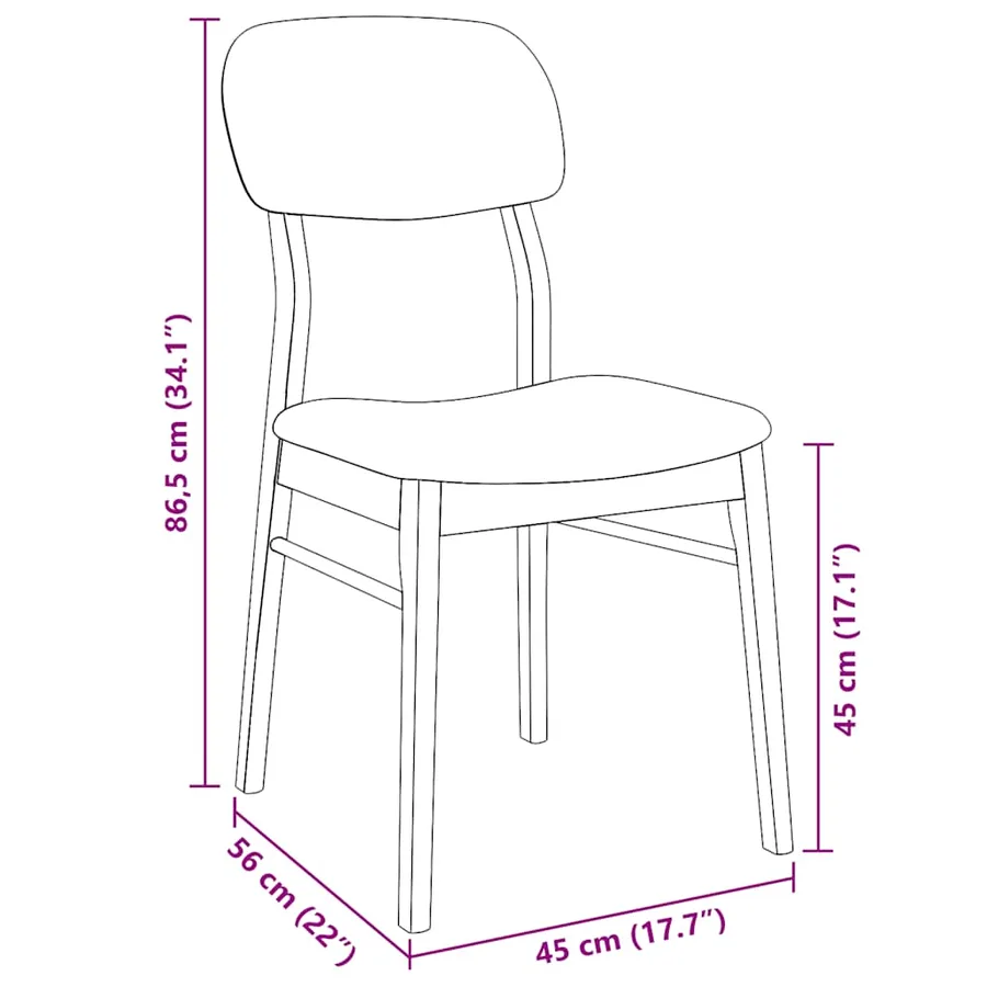 Chaises à manger coussins 2 pcs naturel bois massif caoutchouc - 11