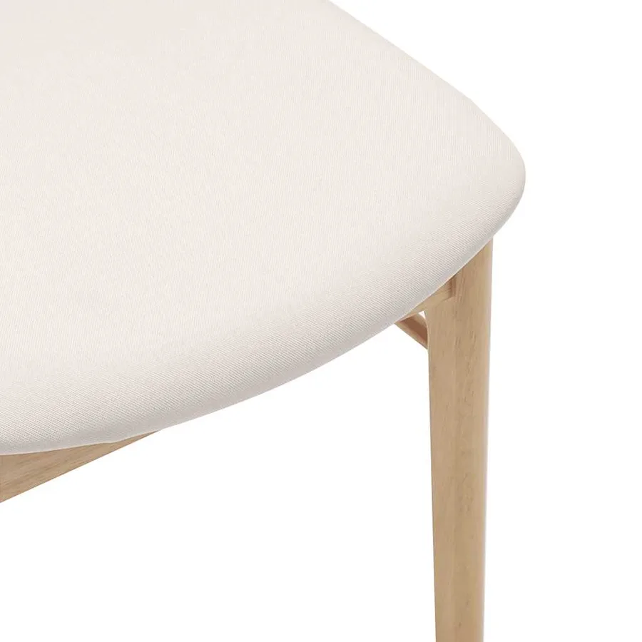 Chaises à manger coussins 2 pcs naturel bois massif caoutchouc - 8