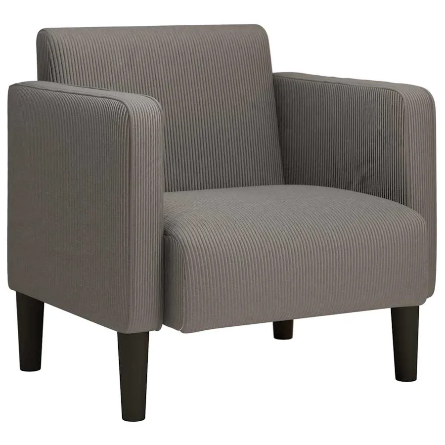 Canapé-chaise accoudoirs gris clair 54 cm tissu velours côtelé - 2