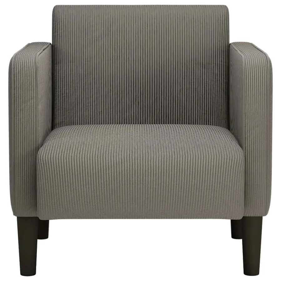 Canapé-chaise accoudoirs gris clair 54 cm tissu velours côtelé - 3