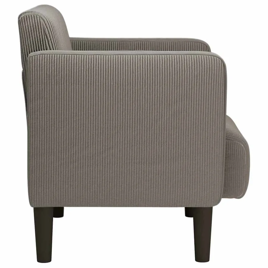 Canapé-chaise accoudoirs gris clair 54 cm tissu velours côtelé - 4