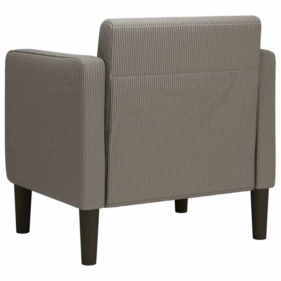 Canapé-chaise accoudoirs gris clair 54 cm tissu velours côtelé - 5
