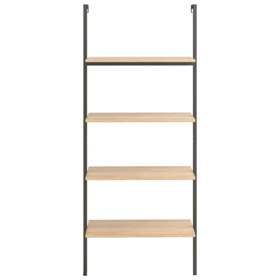 Étagère inclinée à 4 niveaux Marron clair et noir 64x35x152,5cm - 3