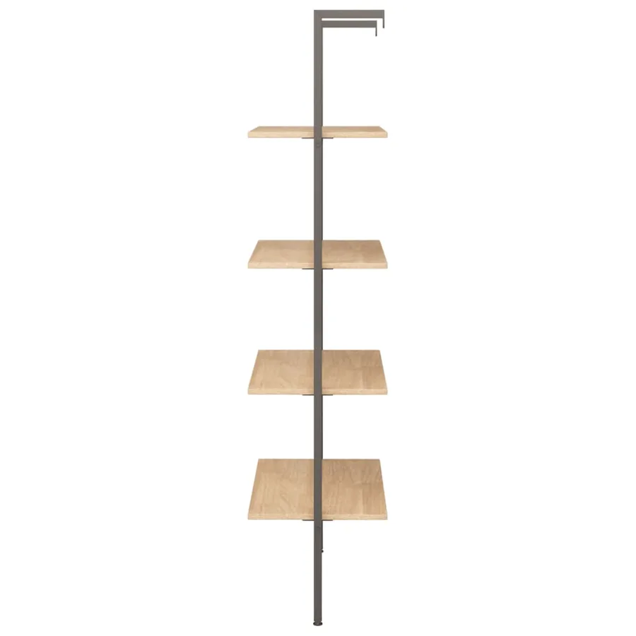 Étagère inclinée à 4 niveaux Marron clair et noir 64x35x152,5cm - 4