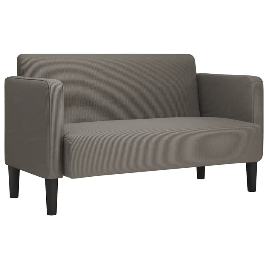 Canapé causeuse gris clair 109 cm tissu velours côtelé - 2