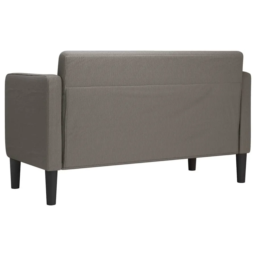 Canapé causeuse gris clair 109 cm tissu velours côtelé - 5