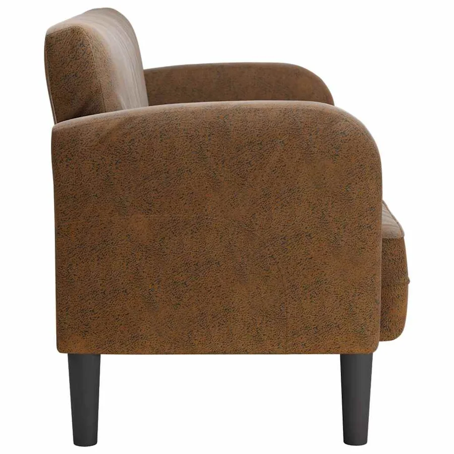 Canapé causeuse marron 110 cm similicuir - 4