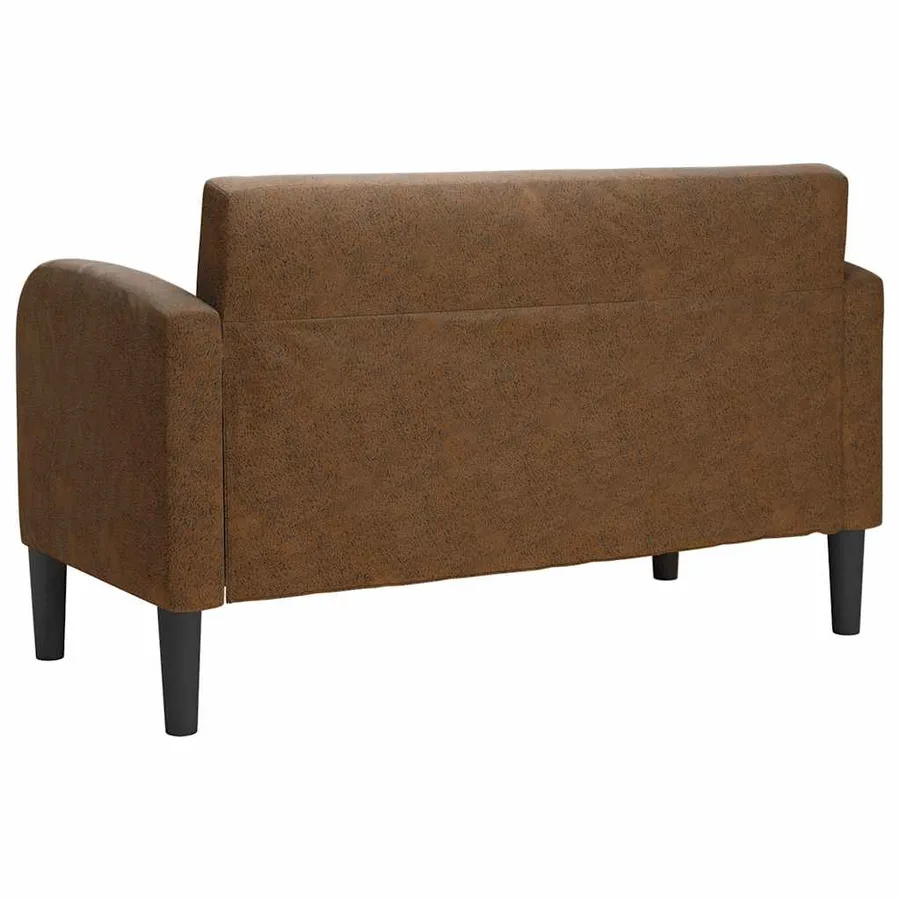 Canapé causeuse marron 110 cm similicuir - 5