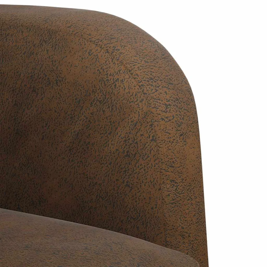 Canapé causeuse marron 110 cm similicuir - 6