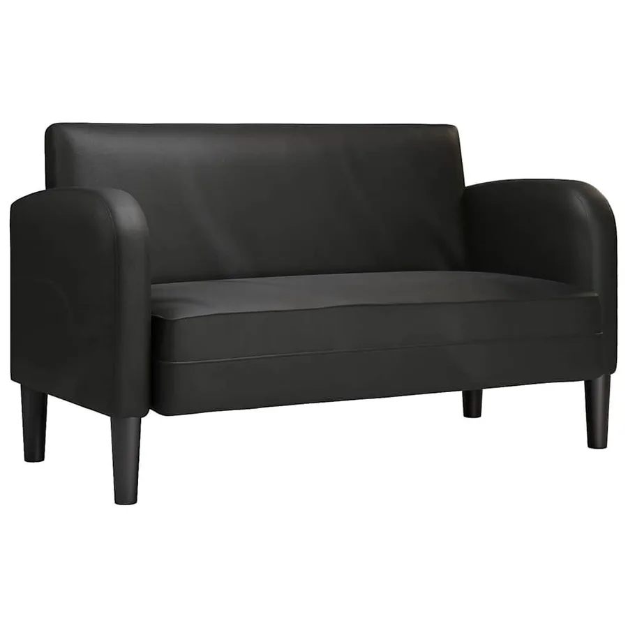 Canapé causeuse noir 110 cm similicuir - 2