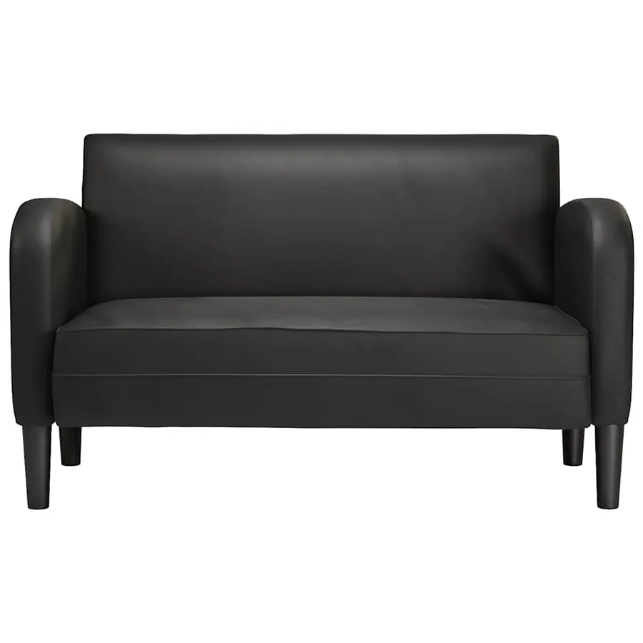 Canapé causeuse noir 110 cm similicuir - 3