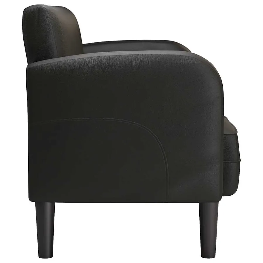 Canapé causeuse noir 110 cm similicuir - 4