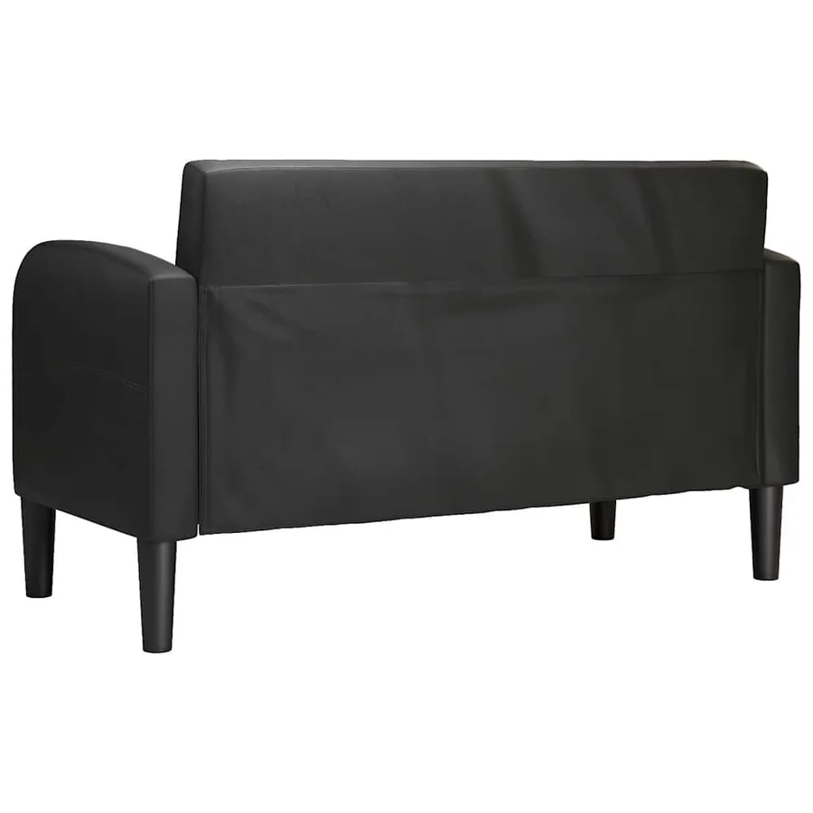 Canapé causeuse noir 110 cm similicuir - 5