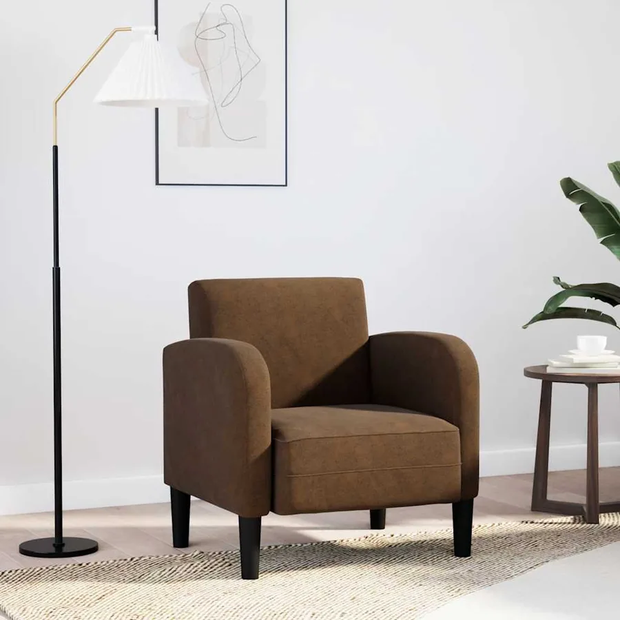 Chaise de canapé avec accoudoirs marron 54 cm similicuir