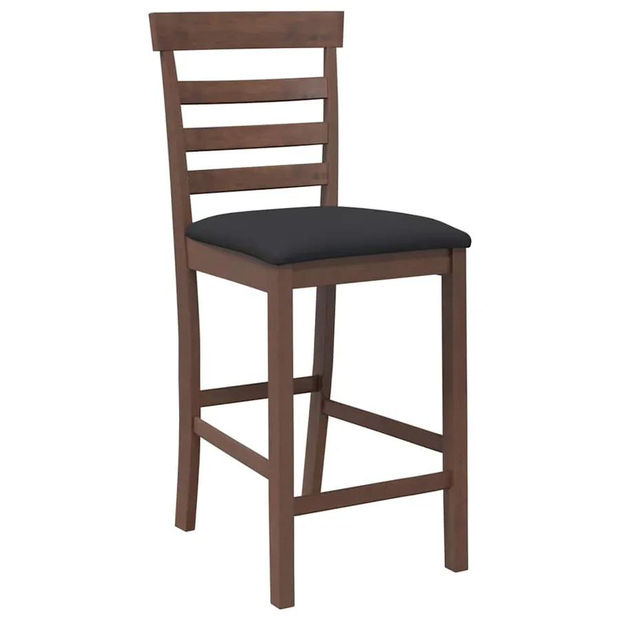 Tabourets de bar avec coussins 2 pcs marron bois massif d'hévéa - 4