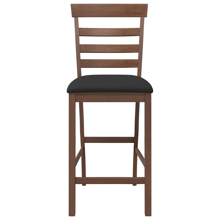 Tabourets de bar avec coussins 2 pcs marron bois massif d'hévéa - 5
