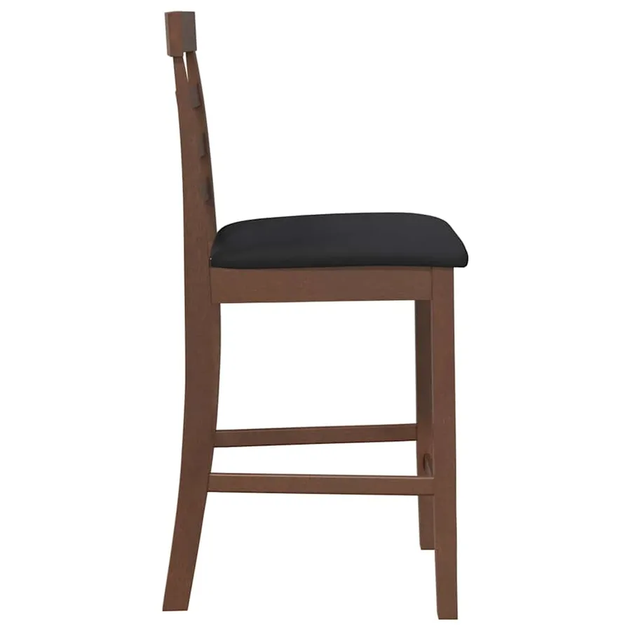 Tabourets de bar avec coussins 2 pcs marron bois massif d'hévéa - 6