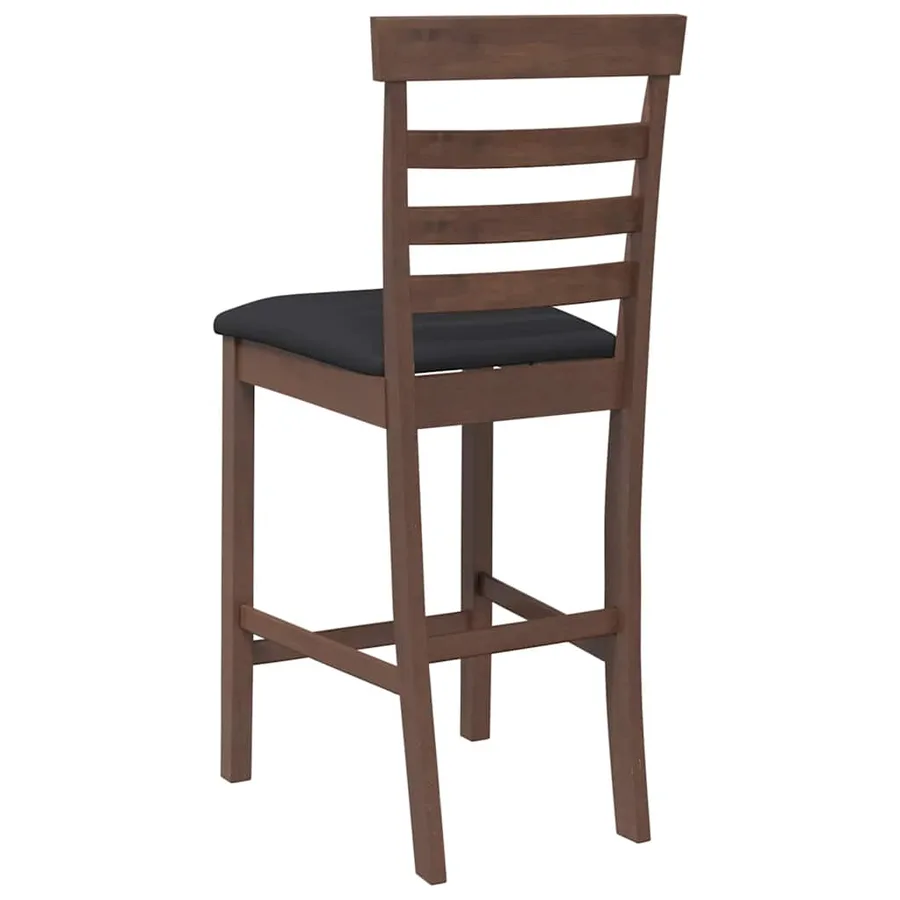 Tabourets de bar avec coussins 2 pcs marron bois massif d'hévéa - 7