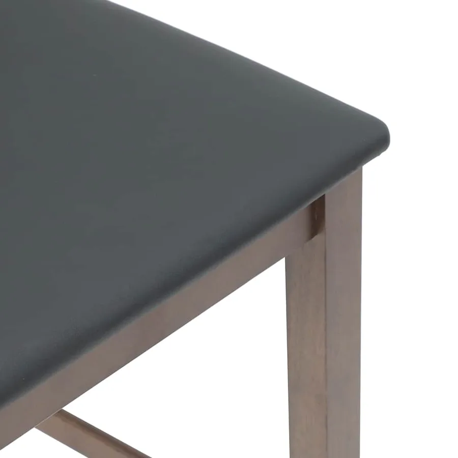 Tabourets de bar avec coussins 2 pcs marron bois massif d'hévéa - 8